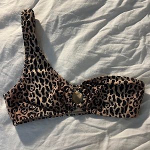 Pacsun Cheetah Print One Shoulder Bikini Top